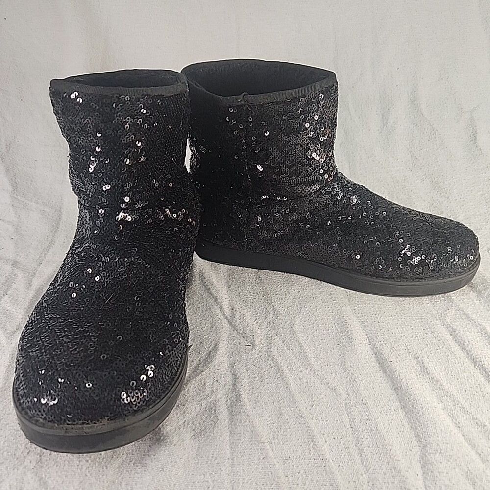 Boots G by Guess Women's Asella Fabric Sequined Closed Black Ankle Fashion 10M
